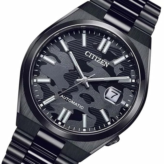 Citizen Automatic Black Camouflage Dial Sapphire Glass Men's Watch NJ0155-87E