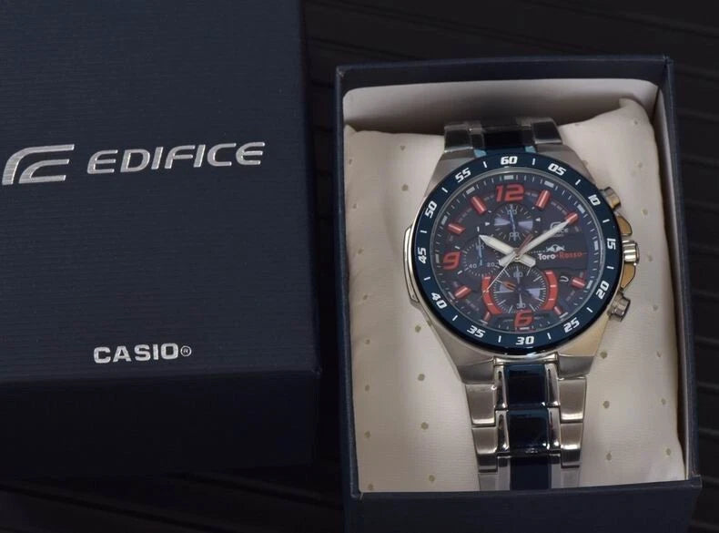 Casio Edifice Toro Rosso EFR-564TR-2ADR Blue Dial Stainless Steel Men's Watch