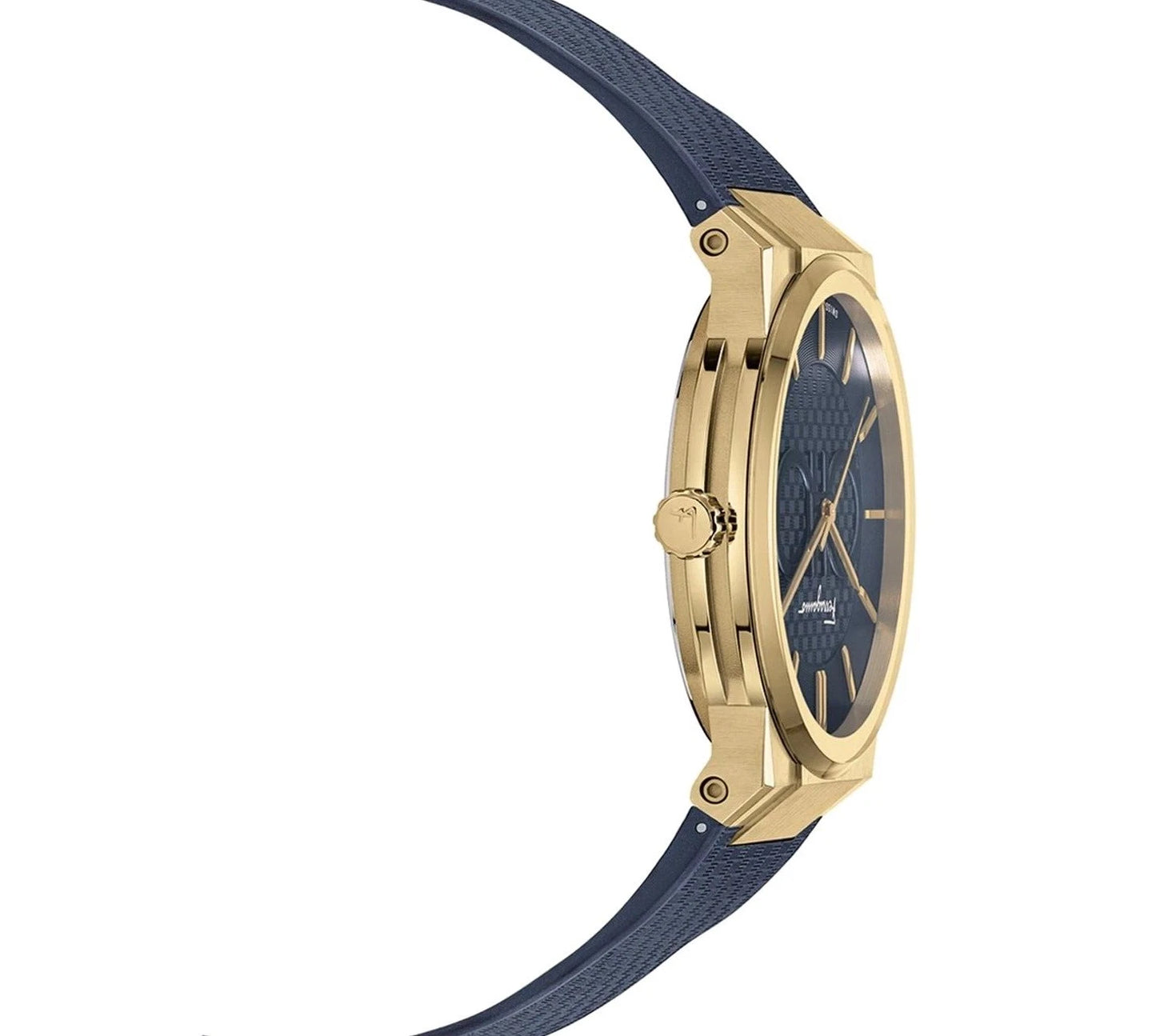 Ferragamo Sapphire Blue Dial Blue Rubber Swiss Quartz Men’s Watch SFHP00220