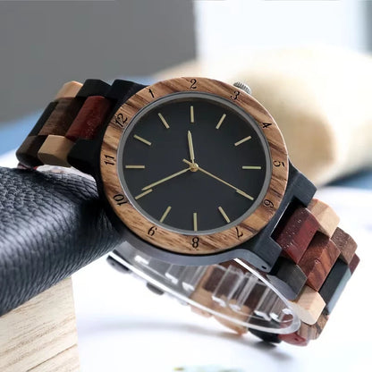 The Wood Watch Quartz Solid Mens Natural Wooden Quartz Watch Stylish Mens Gift