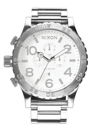 Nixon 51-30 Chrono A083-488 Mens Quartz Watch White Dial Stainless Steel 51mm