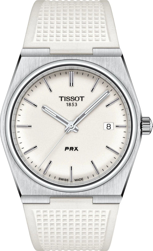 Tissot PRX 40mm White Dial Quartz Men’s Watch Rubber Strap T137.410.17.011.00
