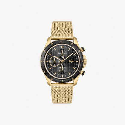 Lacoste Watch Neoheritage Chronograph Men's Quartz 2011254 Gold Mesh New