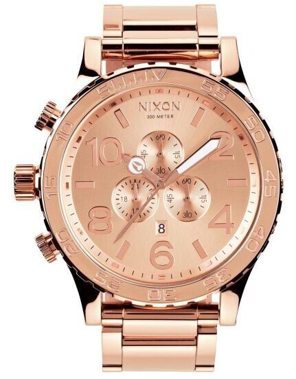 Nixon Mens 51-30 Chrono Rose Gold Quartz Watch A083-897 51mm