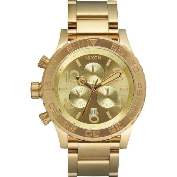 Nixon Quartz Champagne Dial Stainless Steel Mens A037-502 42mm