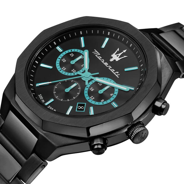 Maserati Stile Mens Aqua Edition R8873644001 Black Dial 45mm