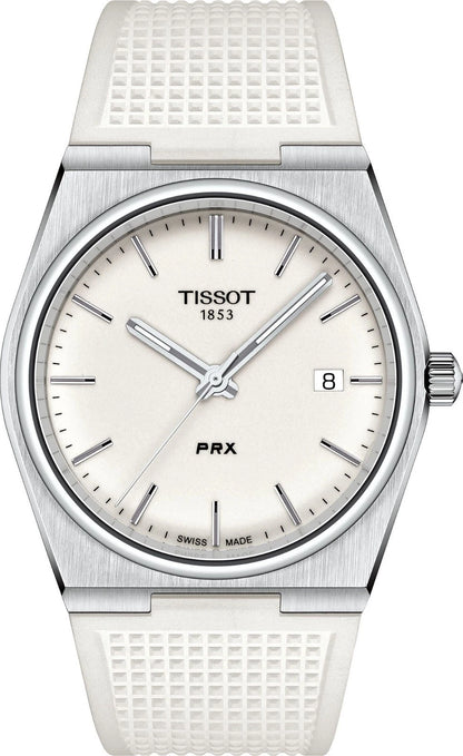 Tissot PRX 40mm White Dial Quartz Men’s Watch Rubber Strap T137.410.17.011.00