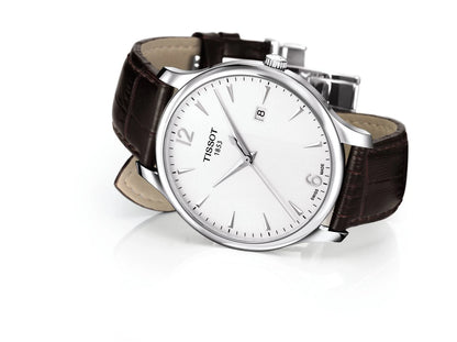 Tissot Tradition Quartz Silver Dial Brown Leather Men’s Watch T063.610.16.037.00