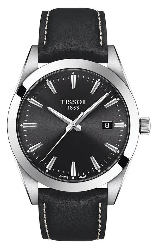 Tissot PRX Quartz Black Dial Brown Leather Strap 40mm Watch T127.410.16.051.00