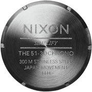Nixon 51-30 Mens Quartz Watch A083-1001 Black Dial Stainless Steel 51mm