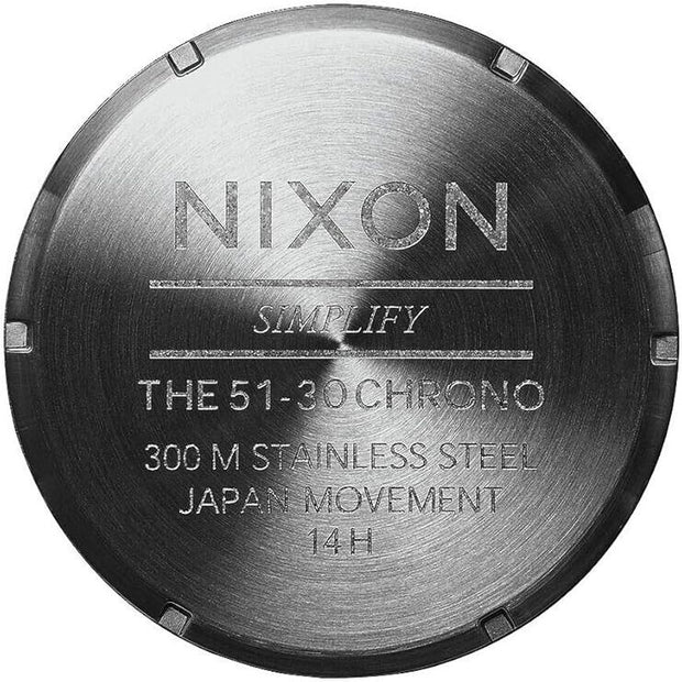 Nixon 51-30 Mens Quartz Watch A083-1001 Black Dial Stainless Steel 51mm