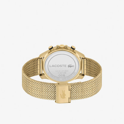 Lacoste Watch Neoheritage Chronograph Men's Quartz 2011254 Gold Mesh New