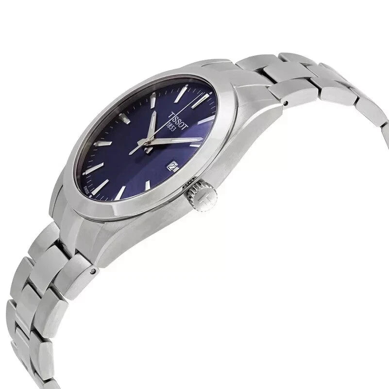 TISSOT T-CLASSIC GENTLEMAN T127.410.11.041.00 SILVER/BLUE MENS WATCH WARRANTY