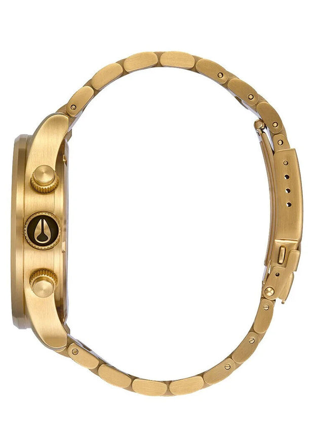 Nixon Mens Sentry Chrono Gold Quartz Watch A386-510 42mm Dial