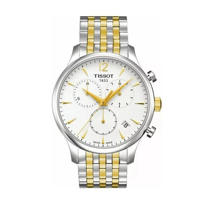 Tissot Tradition Chronograph Two Tone Rose Gold Silver Dial T063.617.22.037.00