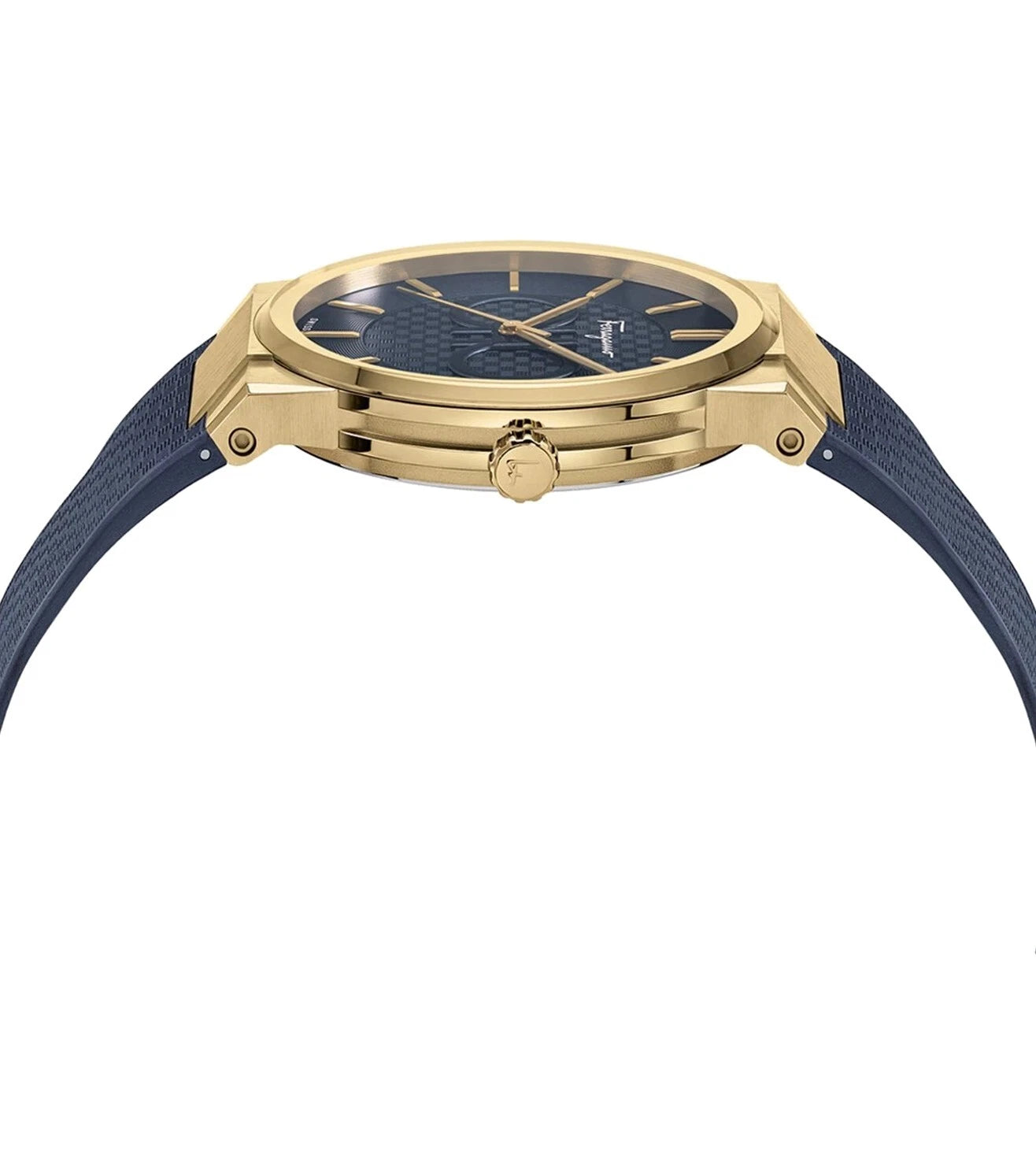 Ferragamo Sapphire Blue Dial Blue Rubber Swiss Quartz Men’s Watch SFHP00220