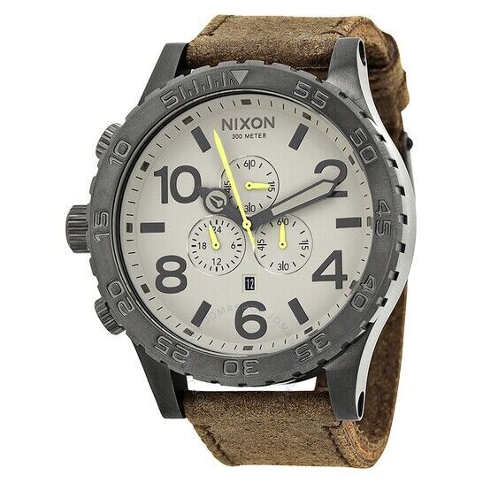 Nixon Mens 51-30 Chrono Analogue Quartz Watch A124-2388 Leather Strap 51mm Dial