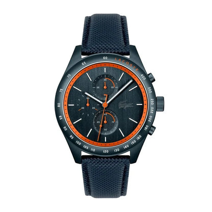Lacoste Watch Apext Chronograph Men's Quartz 2011297 Blue Leather New Boxed