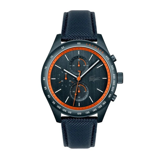 Lacoste Watch Apext Chronograph Men's Quartz 2011297 Blue Leather New Boxed