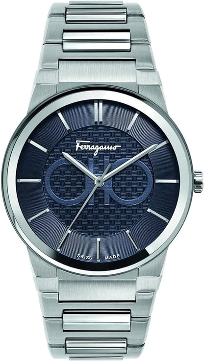 Salvatore Ferragamo Men’s Blue Dial Stainless Steel Quartz Watch SFHP00620