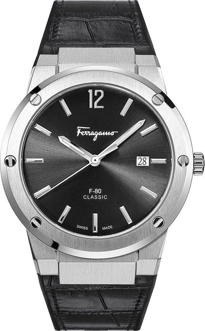 Salvatore Ferragamo Watch SFDT00219 F-80 Crocodile Pattern 41mm