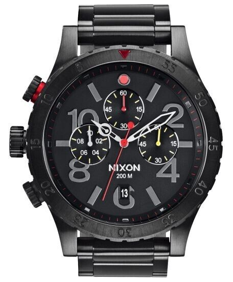Nixon Chrono All Black Mens Quartz Watch A486-1320 48mm