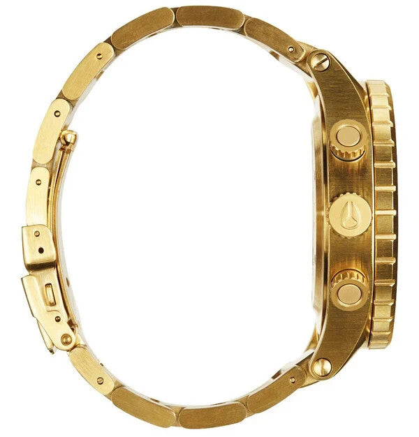 Nixon 48-20 Chrono Gold Tone Dial Quartz Watch A486-502 Stainless Steel 48mm