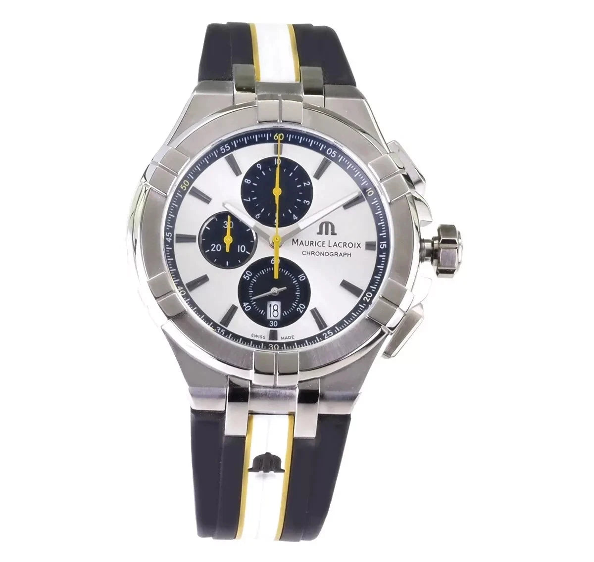 Maurice Lacroix AI1018-TT030-130-K Mens Aikon Silver tone Dial Quartz Watch