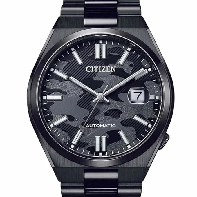 Citizen Automatic Black Camouflage Dial Sapphire Glass Men's Watch NJ0155-87E