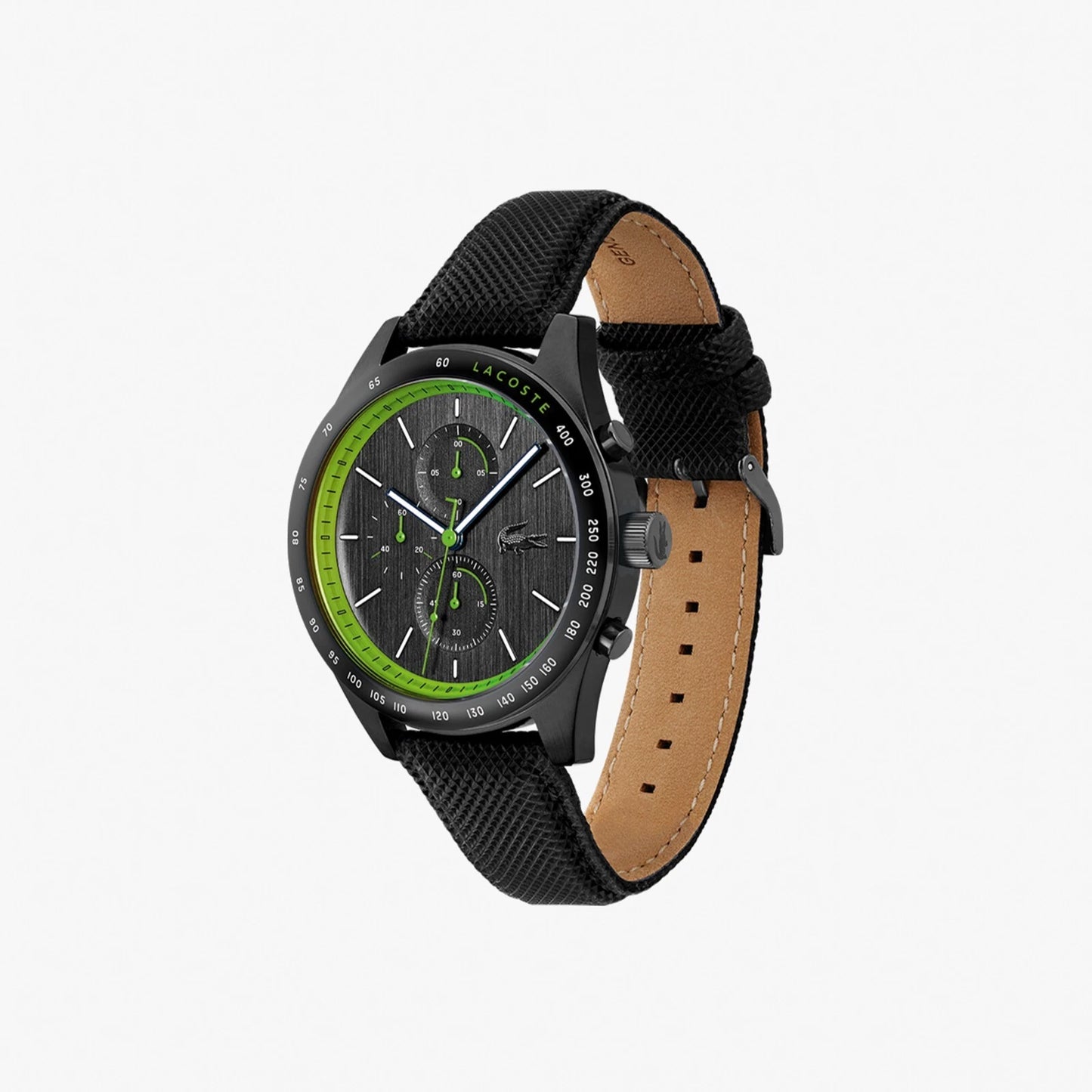 Lacoste Watch Apext Chronograph Men's Quartz 2011296 Black Leather New Boxed