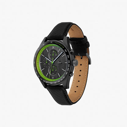 Lacoste Watch Apext Chronograph Men's Quartz 2011296 Black Leather New Boxed