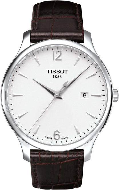 Tissot Tradition Quartz Silver Dial Brown Leather Men’s Watch T063.610.16.037.00
