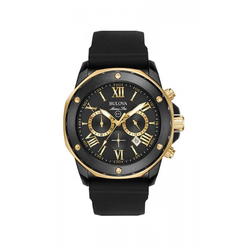 Bulova Marine Star Black Chronograph Dial Watch for Men 98B278