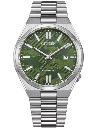 Citizen Automatic Green Camouflage Dial Sapphire Glass Men's Watch NJ0159-86X