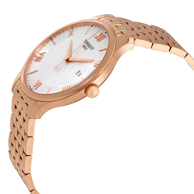 Tissot  Tradition Silver Dial Rose Gold PVD Men's Watch T063.610.33.038.00