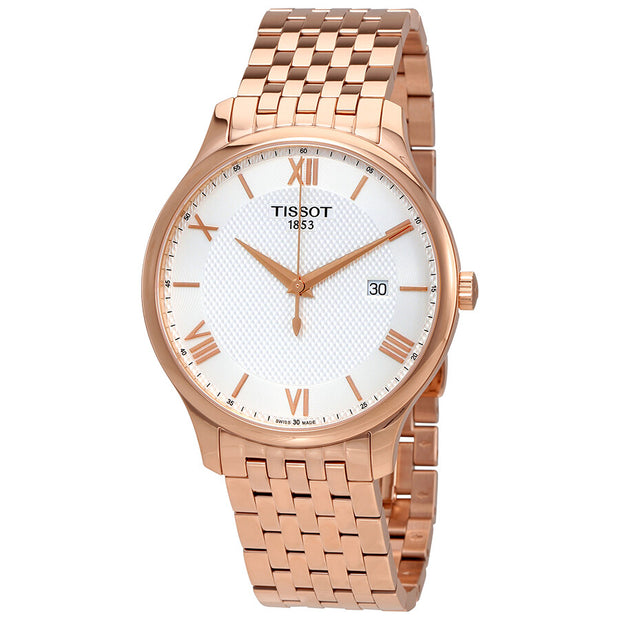 Tissot  Tradition Silver Dial Rose Gold PVD Men's Watch T063.610.33.038.00