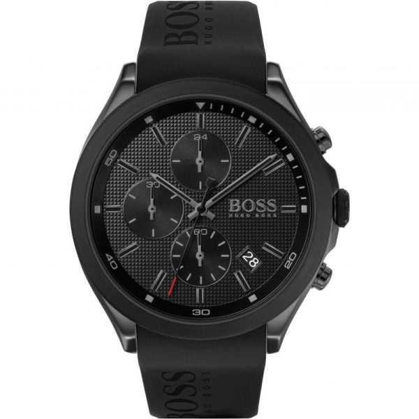 Hugo BOSS® Men’s Quartz Silicone Strap Black Dial 44mm Watch